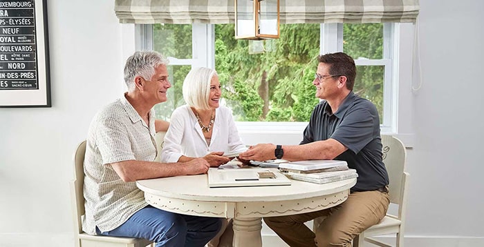 Older couple meeting with an advocate